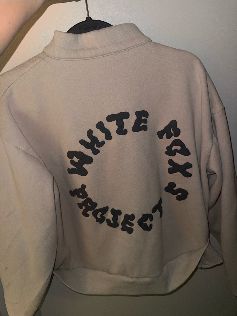 White Fox Project 5 Beige Half-Zip Sweatshirt - Picture 2 of 3